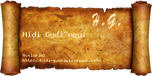 Hidi Gyöngyi névjegykártya